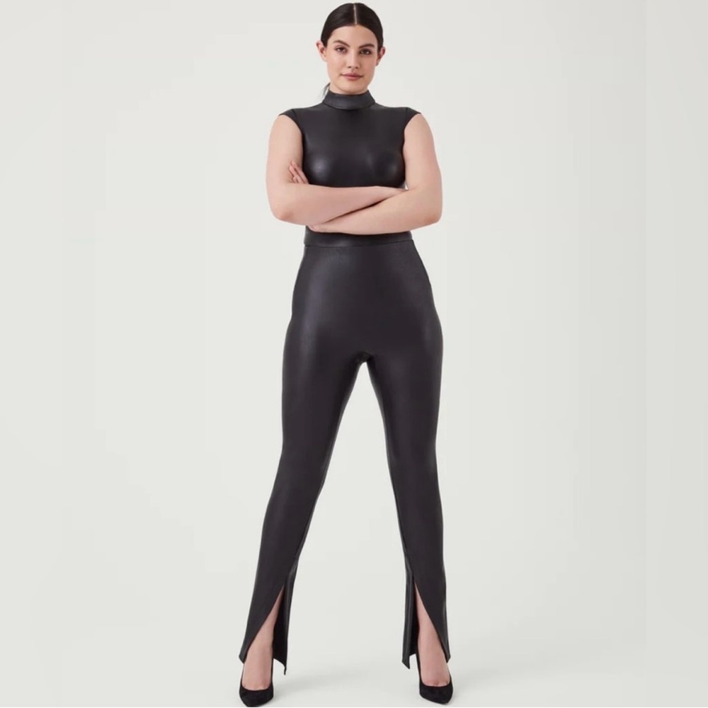 SPANX Split Hem Faux Leather Pants- BRAND NEW